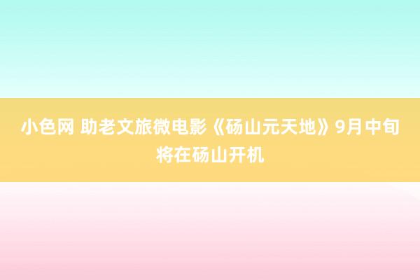 小色网 助老文旅微电影《砀山元天地》9月中旬将在砀山开机