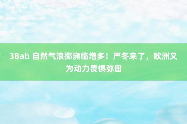 38ab 自然气浪掷濒临增多！严冬来了，欧洲又为动力畏惧弥留