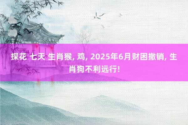 探花 七天 生肖猴， 鸡， 2025年6月财困撤销， 生肖狗不利远行!